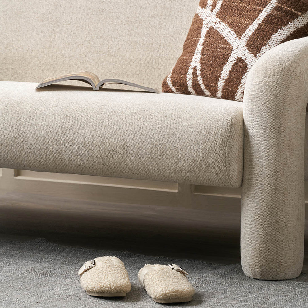 Arezzo White Fabric Sofa