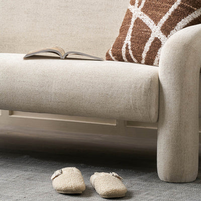 Arezzo White Fabric Sofa