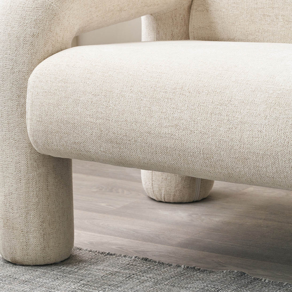 Arezzo White Fabric Sofa