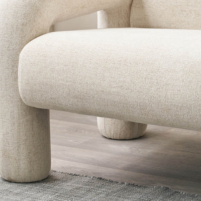 Arezzo White Fabric Sofa