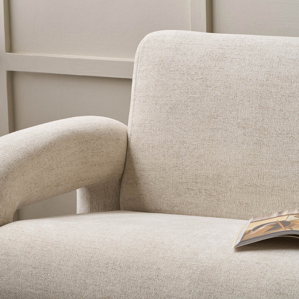 Arezzo White Fabric Sofa