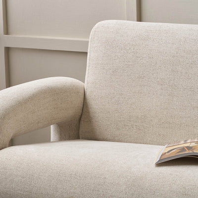 Arezzo White Fabric Sofa