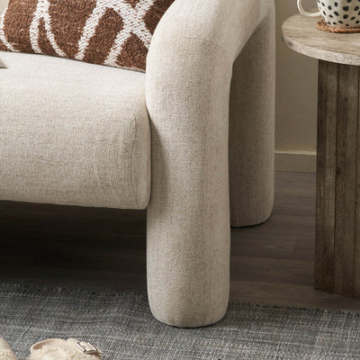 Arezzo White Fabric Sofa