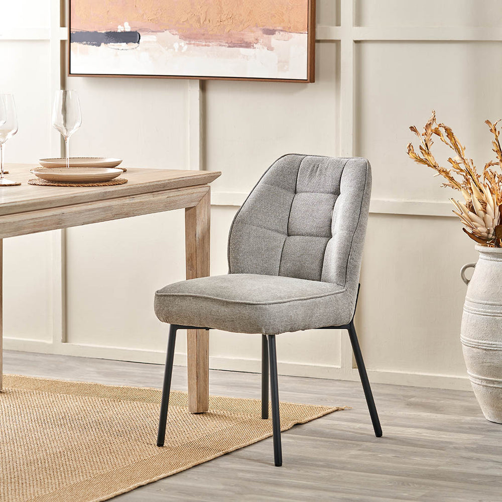 Arina Light Grey Chenille Dining Chair