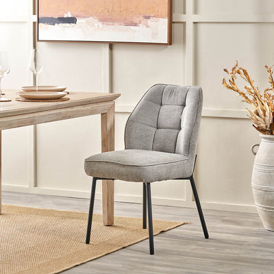 Arina Light Grey Chenille Dining Chair