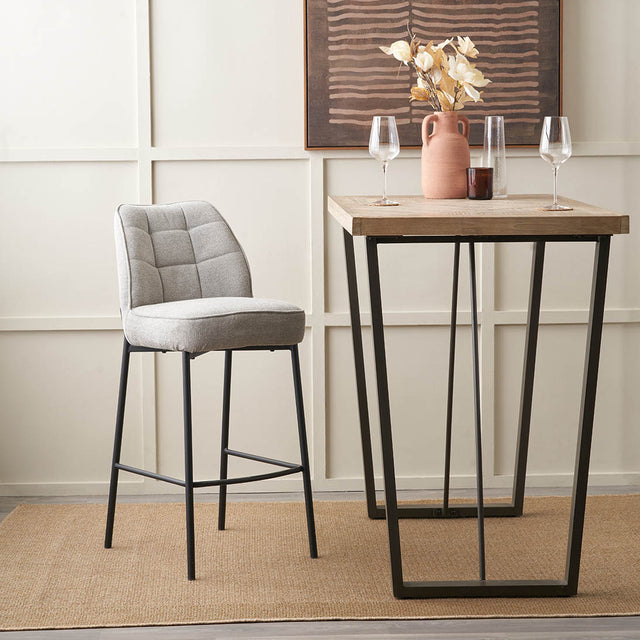 Arina Light Grey Chenille Bar Stool