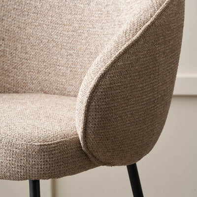 Shelby Mocha Textured Marl Chenille Tub Bar Stool