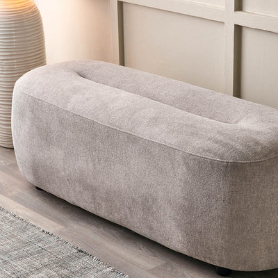 Carmen Light Grey Chenille Bench