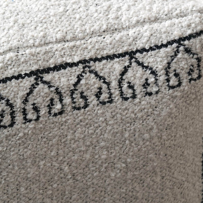 Indoor Outdoor White and Black Greek Key Design Pouffe