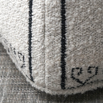 Indoor Outdoor White and Black Greek Key Design Pouffe