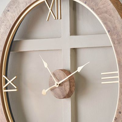 Woodmere Burr Wood Effect Round Wall Clock