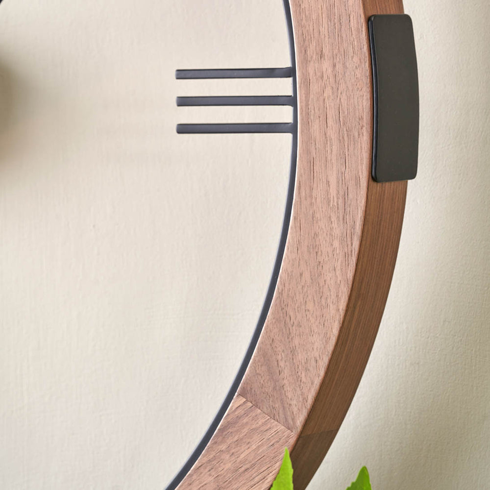 Elmont Light Walnut Wood Veneer Round Wall Clock