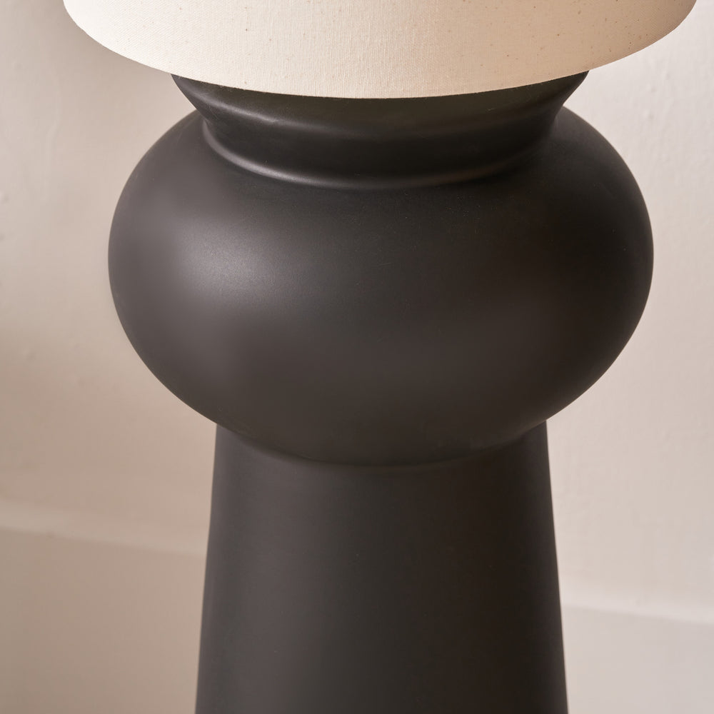 Ellery Black Contemporary  Ceramic Floor Lamp