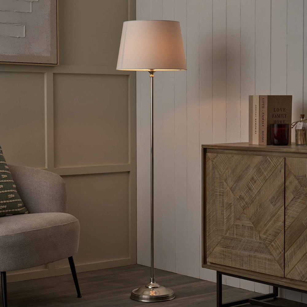 Keaton Silver Metal Stick Floor Lamp Base