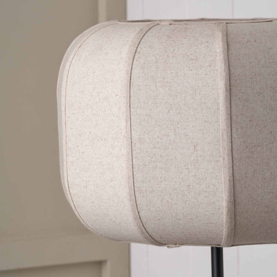 Otis Black and Natural Linen Structured Floor Lamp