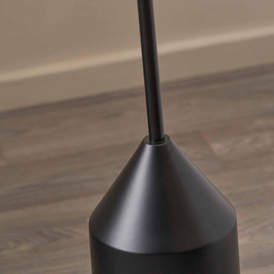 Otis Black and Natural Linen Structured Floor Lamp