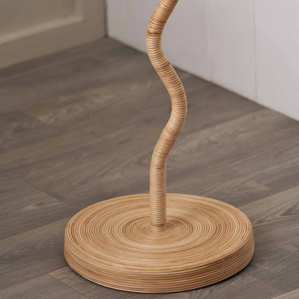 Pulau Rattan Wave Floor Lamp Base