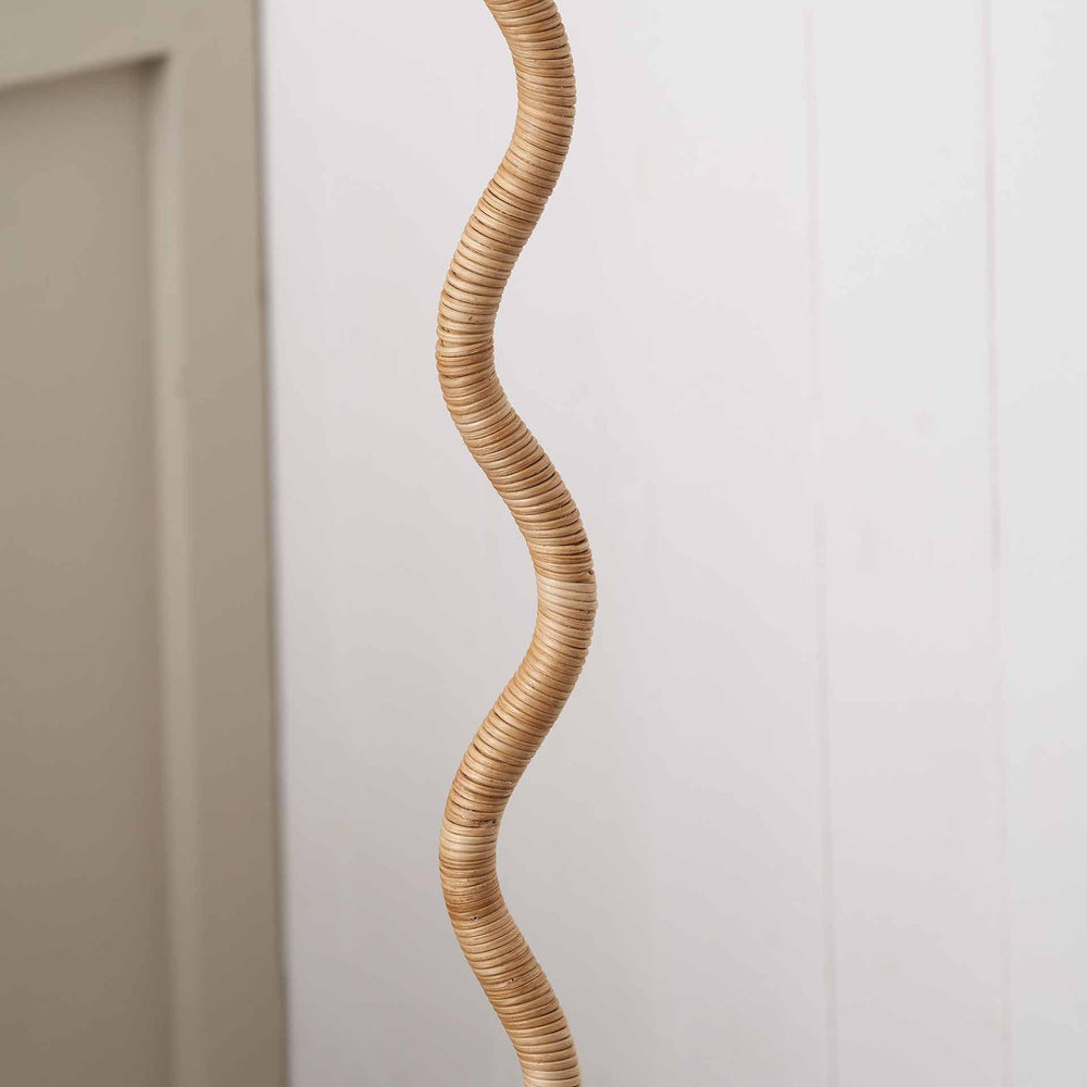 Pulau Rattan Wave Floor Lamp Base