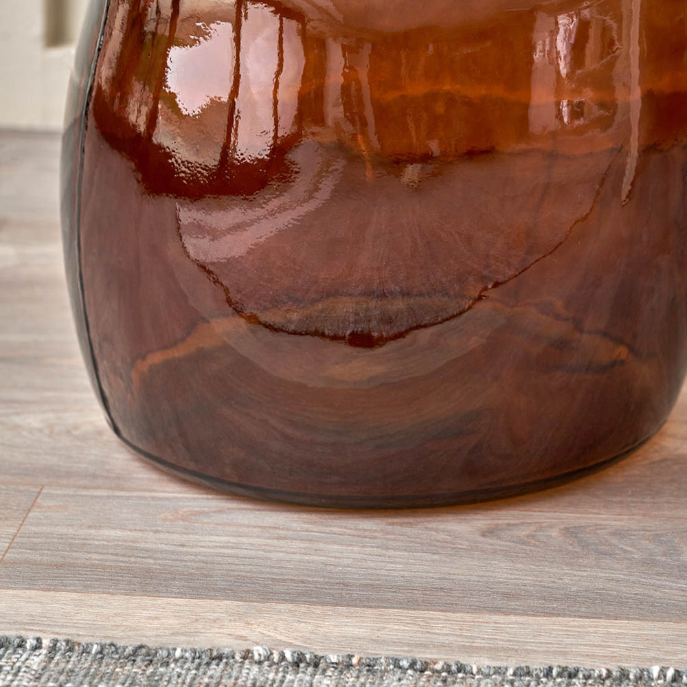 Lucia Pecan Brown Organic Shaped Recycled Glass Tall Vase