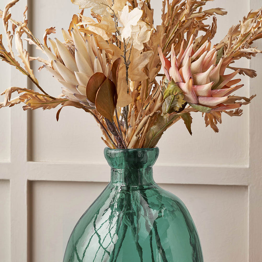 Lucia Sea Green Organic Shaped Recycled Glass Tall Vase