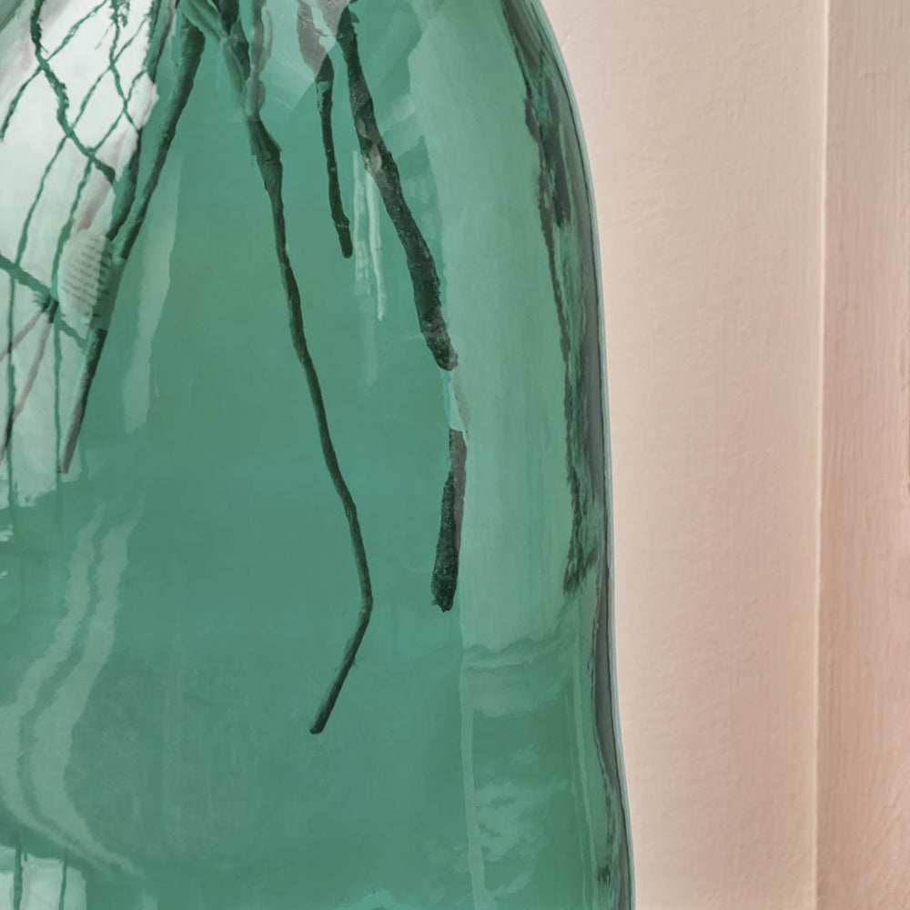 Lucia Sea Green Organic Shaped Recycled Glass Tall Vase