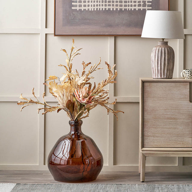 Lucia Pecan Brown Organic Shaped Recycled Glass Vase