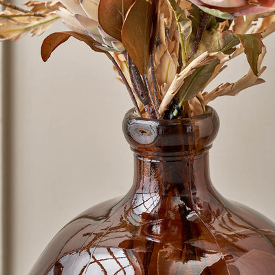 Lucia Pecan Brown Organic Shaped Recycled Glass Vase
