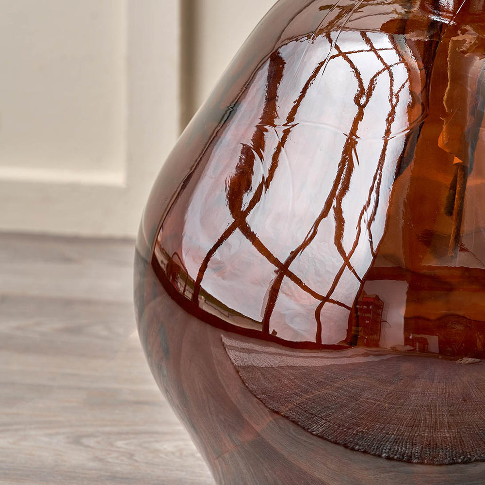 Lucia Pecan Brown Organic Shaped Recycled Glass Vase