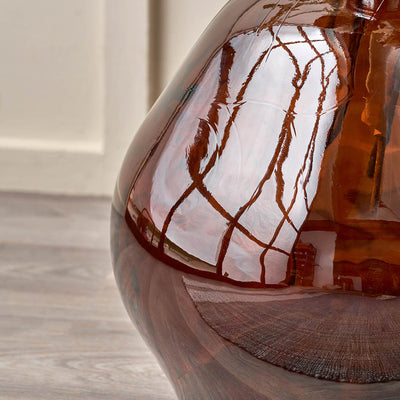 Lucia Pecan Brown Organic Shaped Recycled Glass Vase