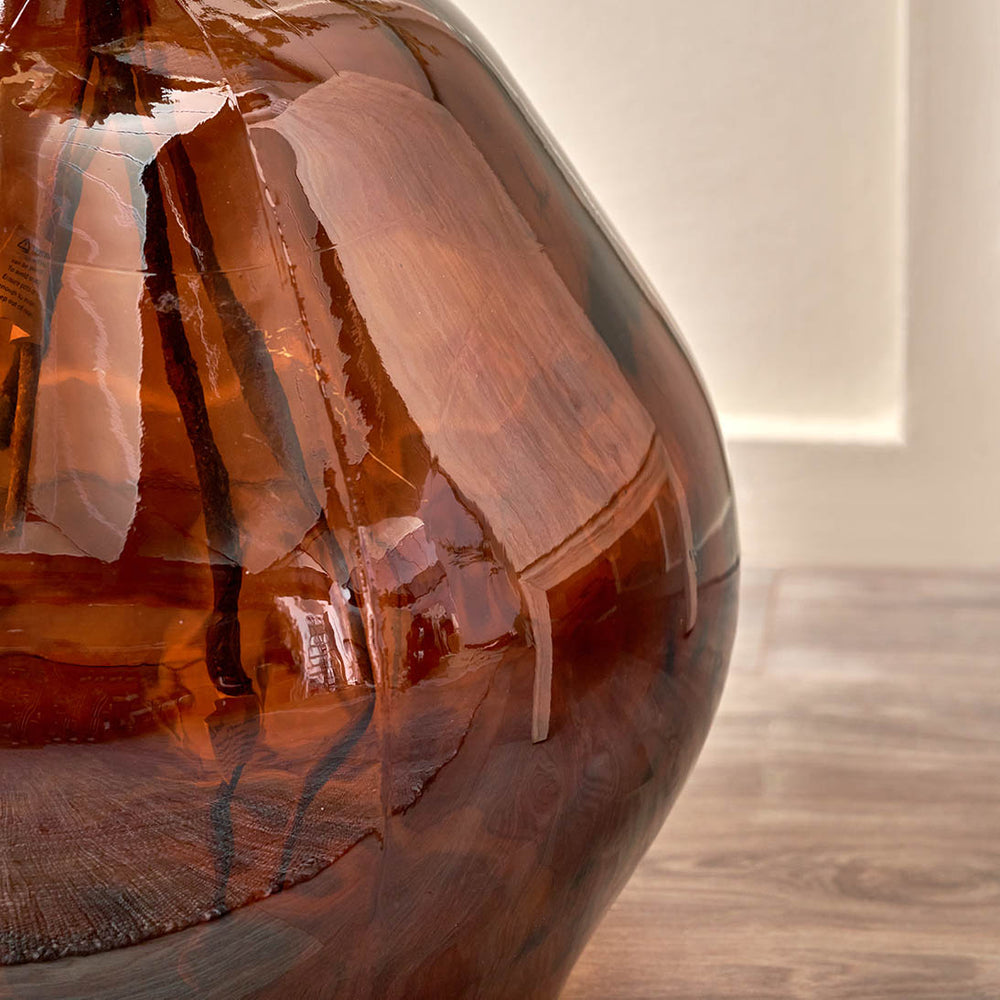Lucia Pecan Brown Organic Shaped Recycled Glass Vase