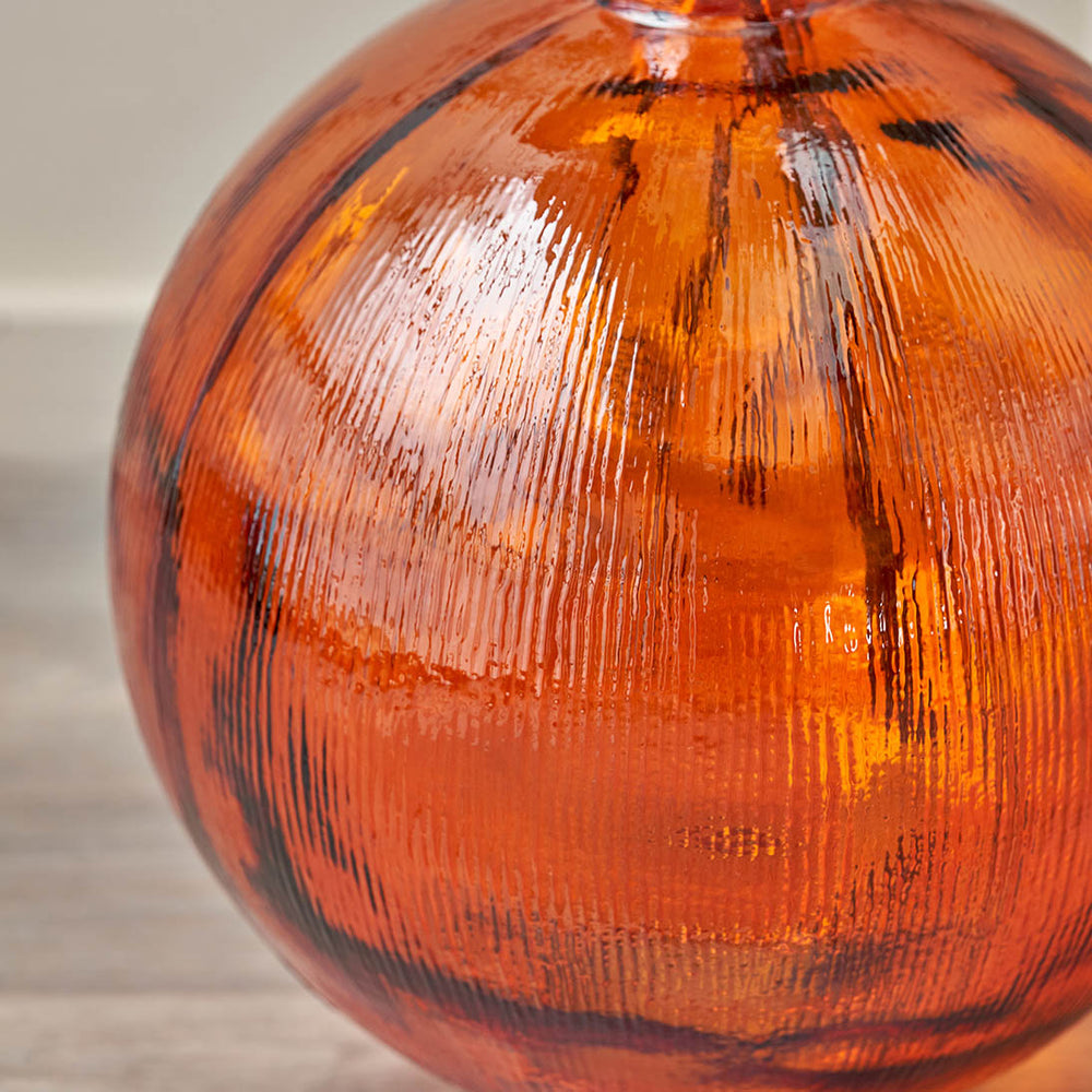 Diego Orange Round Recycled Glass Vase