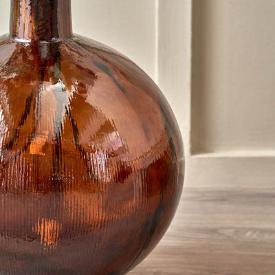 Diego Pecan Brown Round Recycled Glass Vase