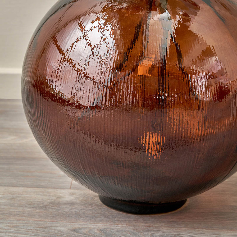 Diego Pecan Brown Round Recycled Glass Vase