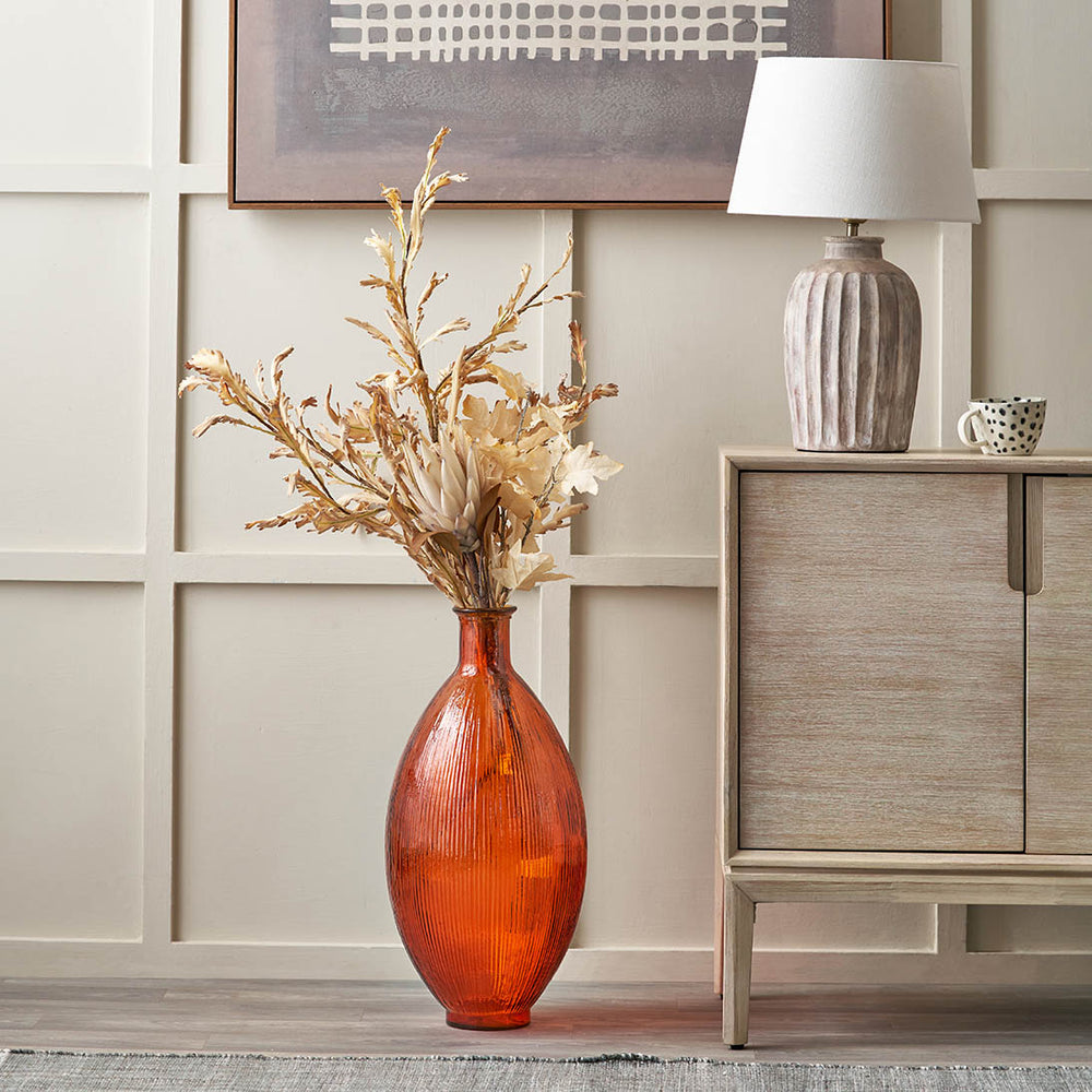 Diego Orange Tall Recycled Glass Vase