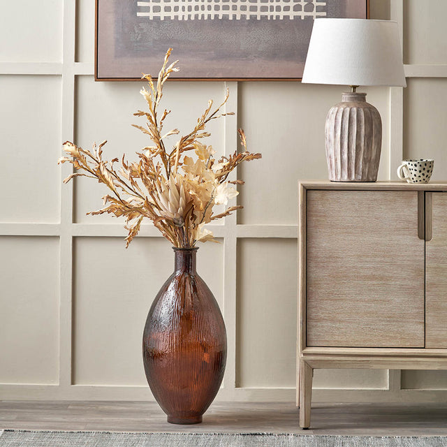 Diego Pecan Brown Tall Recycled Glass Vase