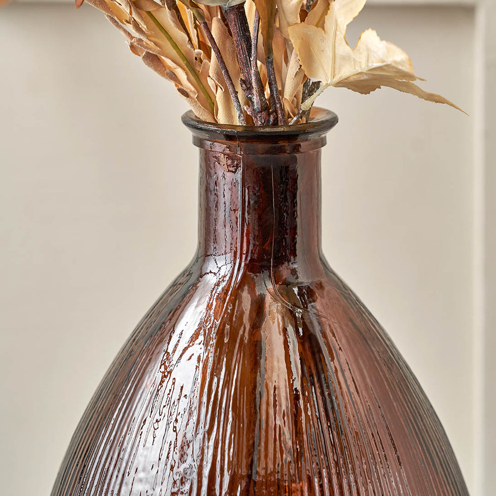 Diego Pecan Brown Tall Recycled Glass Vase