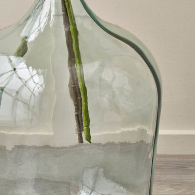 Kove Clear Recycled Large Bottle Vase With A Raffia Wrapped Neck
