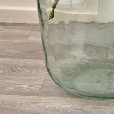Kove Clear Recycled Large Bottle Vase With A Raffia Wrapped Neck