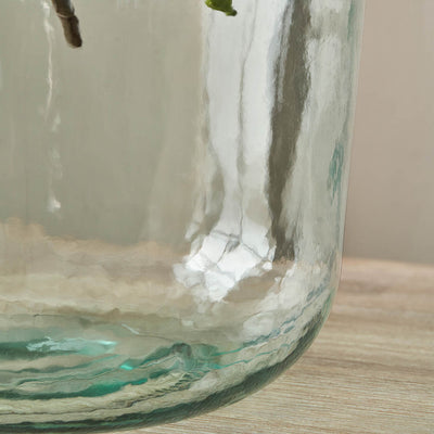 Kove Clear Recycled Medium Bottle Vase With A Raffia Wrapped Neck