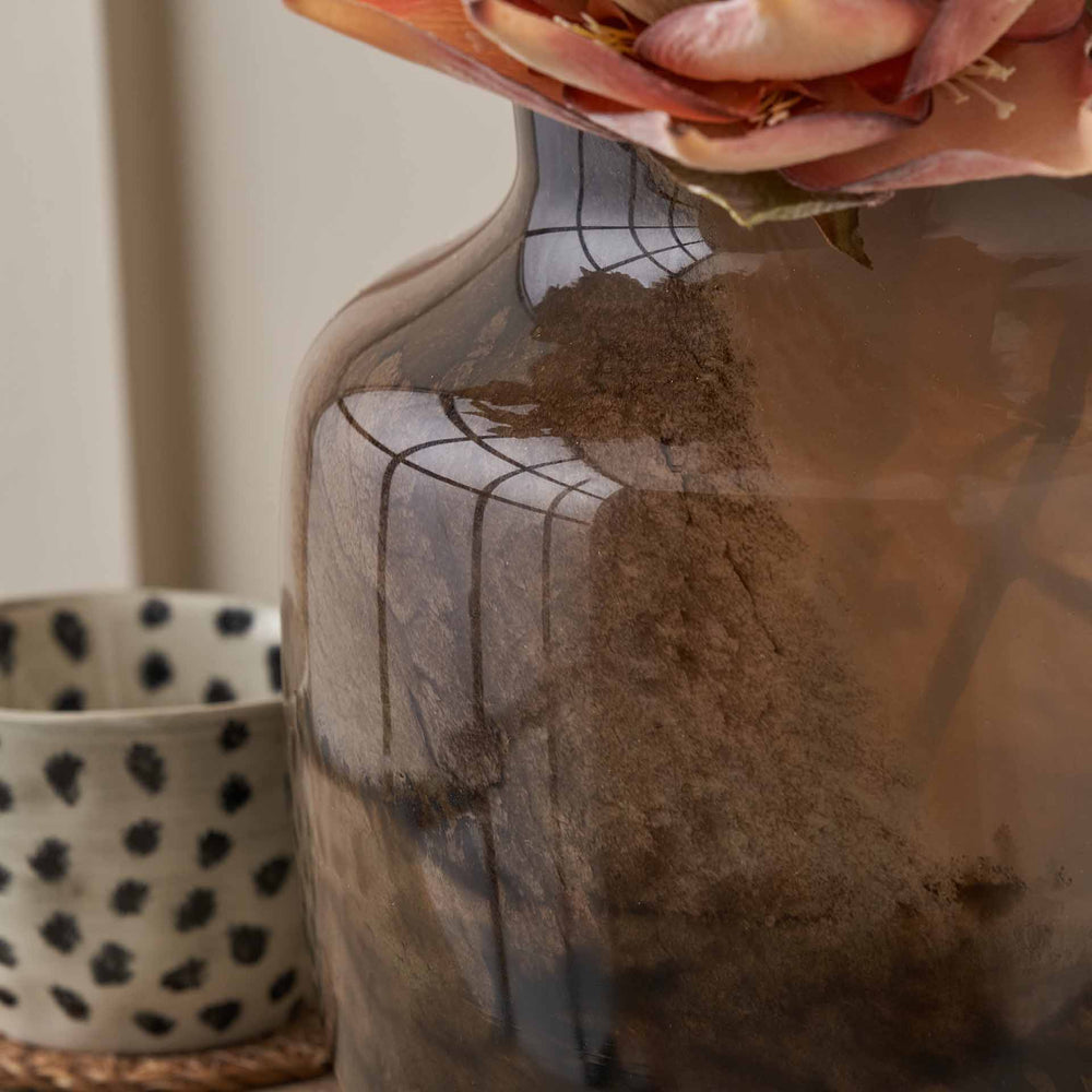 Elowen Brown and Beige Glass Vase