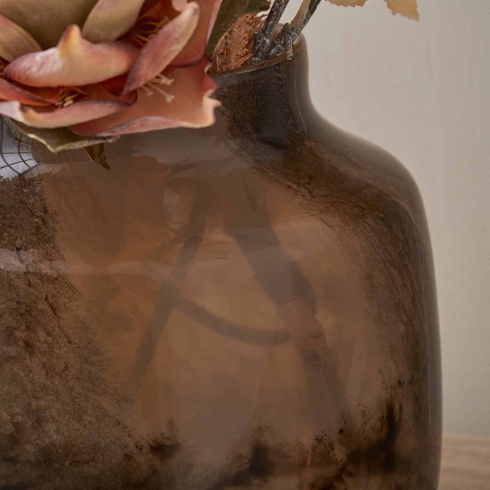 Elowen Brown and Beige Glass Vase