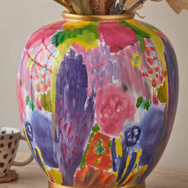 Jolie Multi Colour Ceramic Urn Vase
