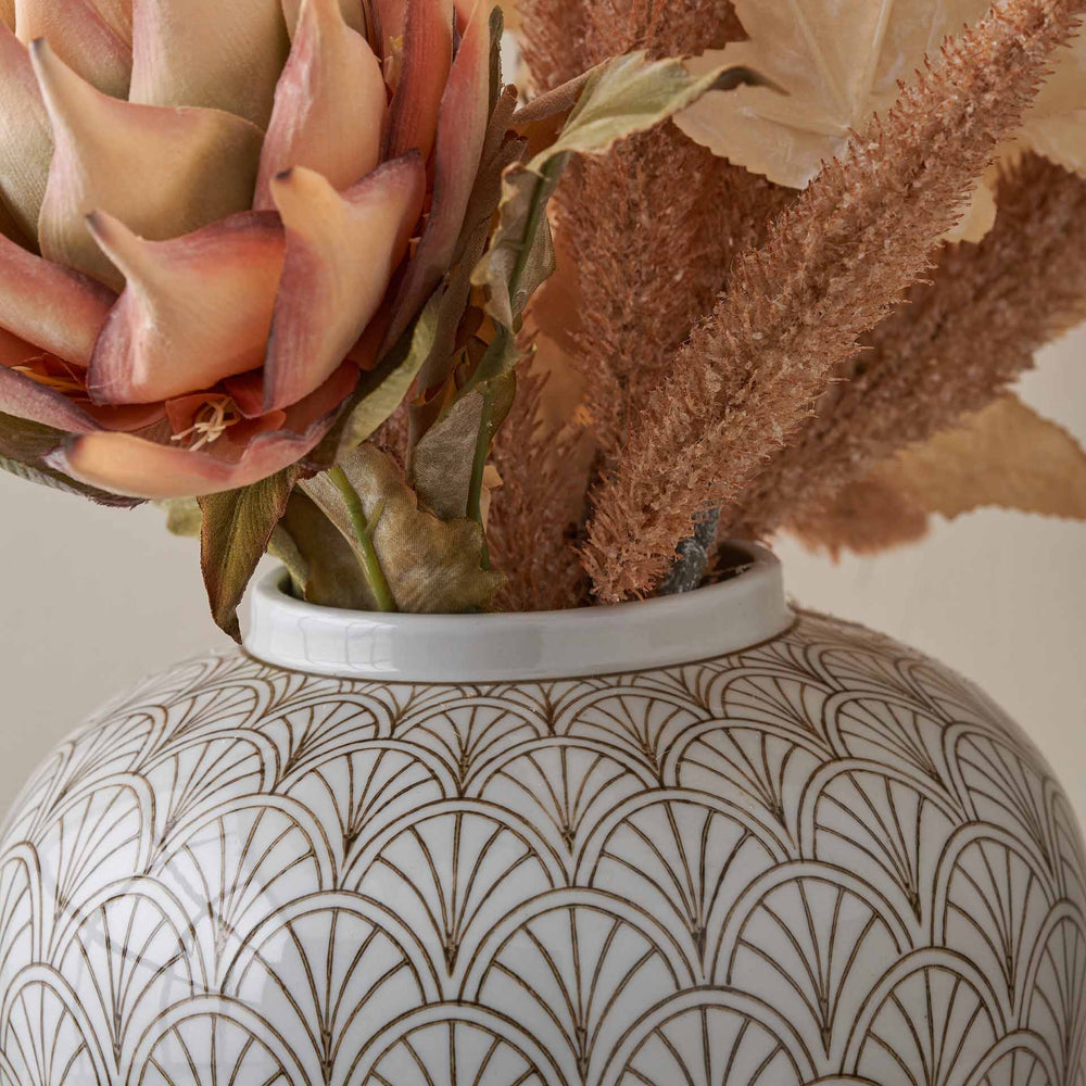 Cressida White Art Deco Fan Ceramic Vase