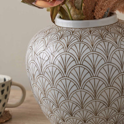 Cressida White Art Deco Fan Ceramic Vase