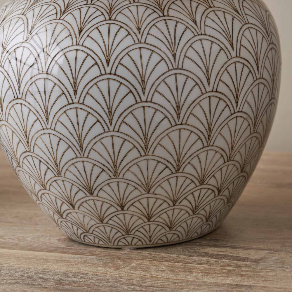 Cressida White Art Deco Fan Ceramic Vase