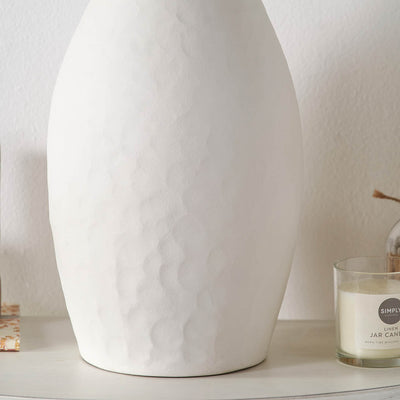 Eira White Textured Stoneware Vase