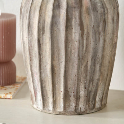 Paloma Natural Grooved Stoneware Vase