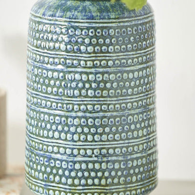 Evelina Dot Design Blue Glaze Vase