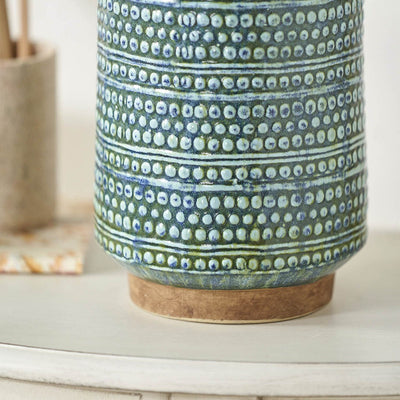 Evelina Dot Design Blue Glaze Vase