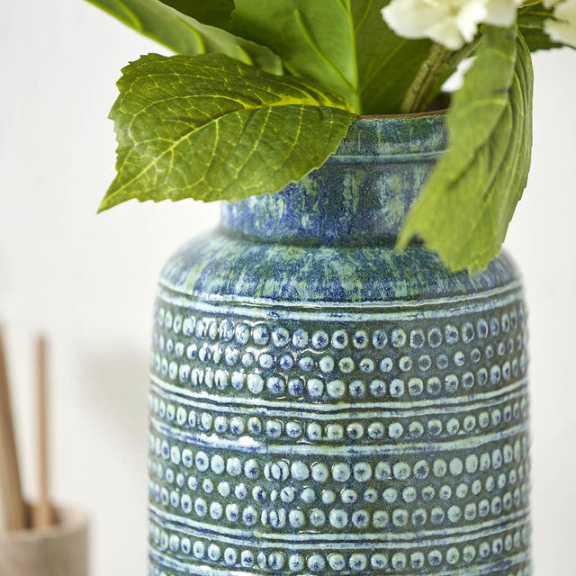 Evelina Dot Design Blue Glaze Vase